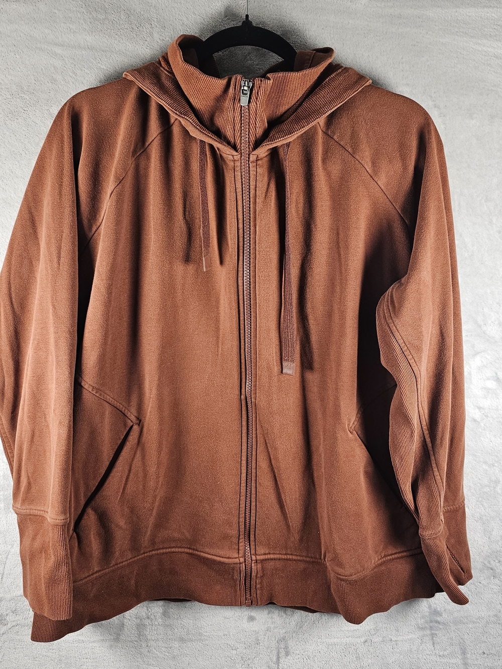 Athleta Women’s Triumph Hoodie Full Zip Up Sweater Jacket Brown-Orange Sz. 2X